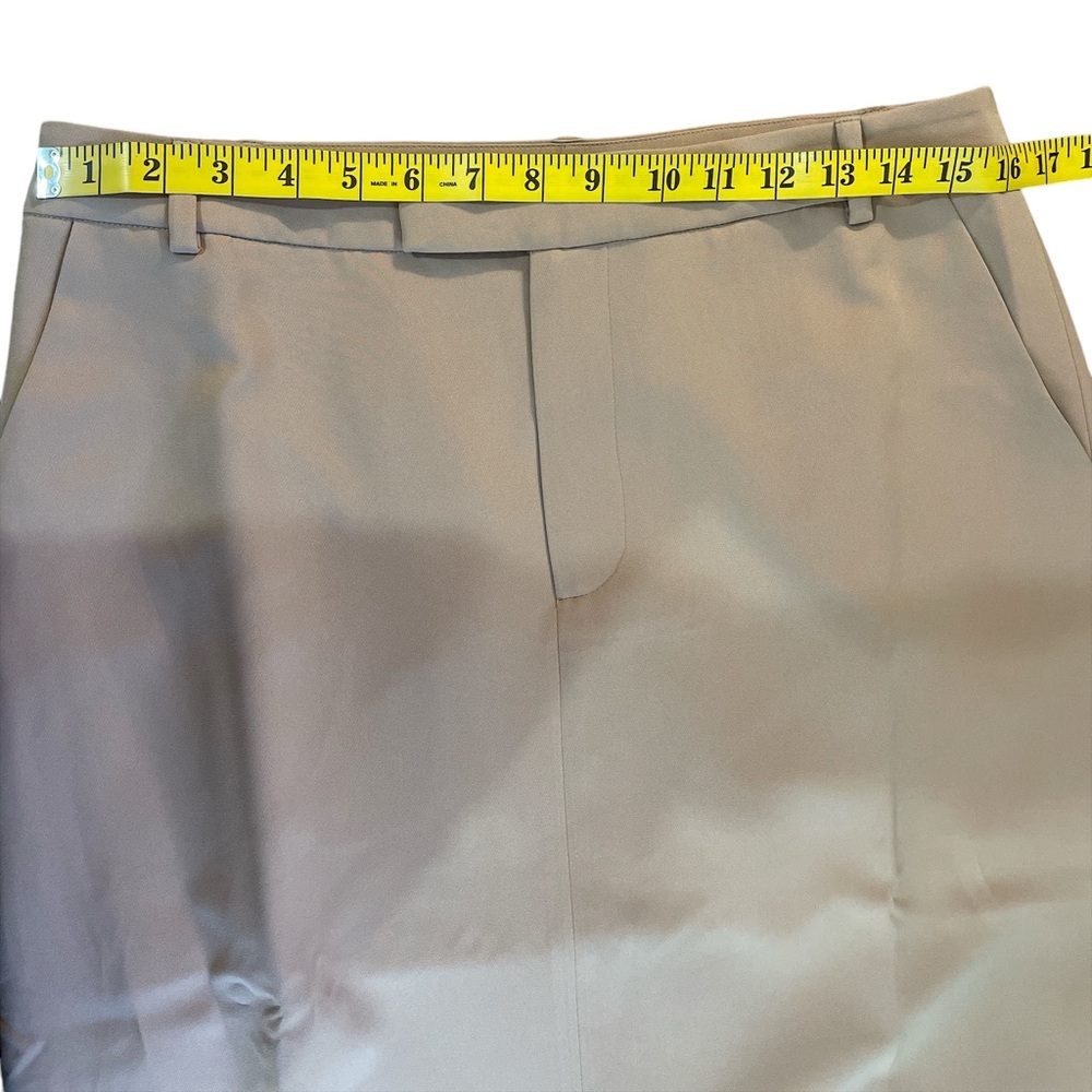 Tan, Khaki high waisted tailored skirt, front slit, Midi skirt, size 10,New - Picture 6 of 10